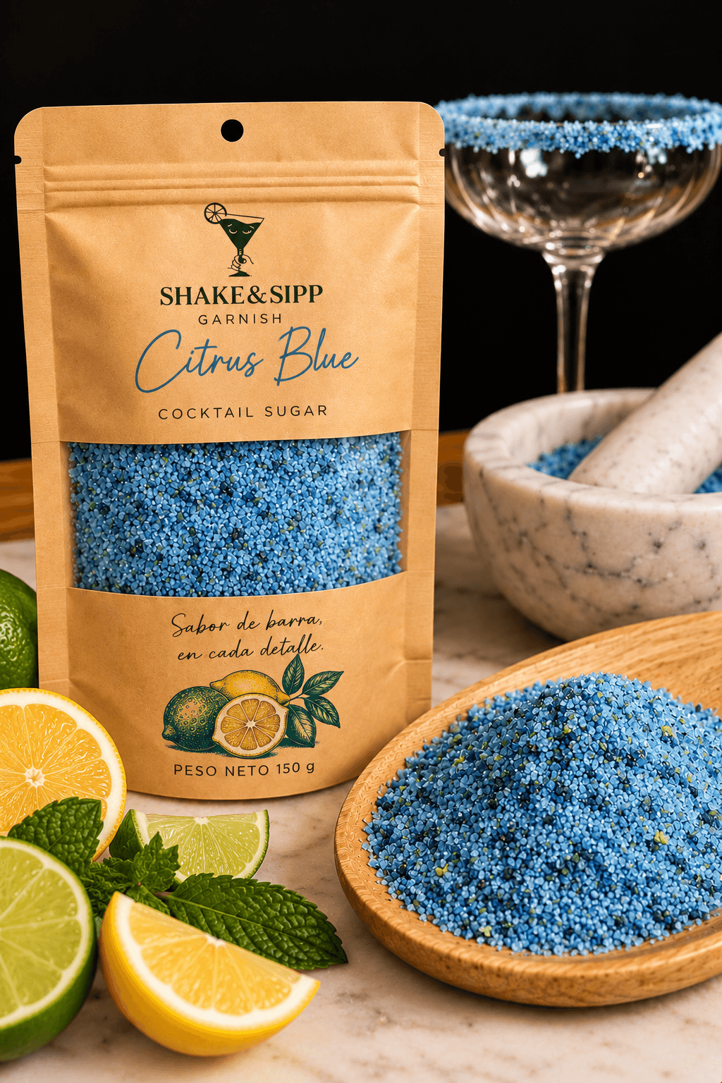 Azúcar azul cítrico para cócteles Shake&Sipp